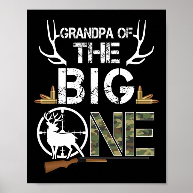 Affiche Grand-Père Du Gros Anniversaire Boy Deer Hunter Ca (Devant)