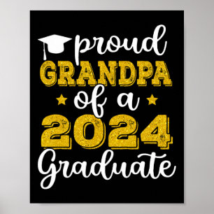 Affiche Grand-Père D'Un Diplômé 2024 Cl De 2024 Graduation