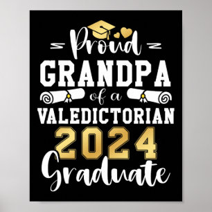 Affiche Grand-Père D'Un Valedictorian Cl 2024 Graduation