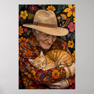Affiche Grand-Père Et Son Chat