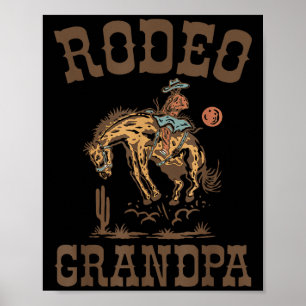 Affiche Grand-père Rodéo Cow-boy Cow-girl Anniversaire Fam
