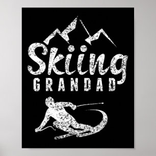 Affiche Grand-père skieur de ski Ski grand-père