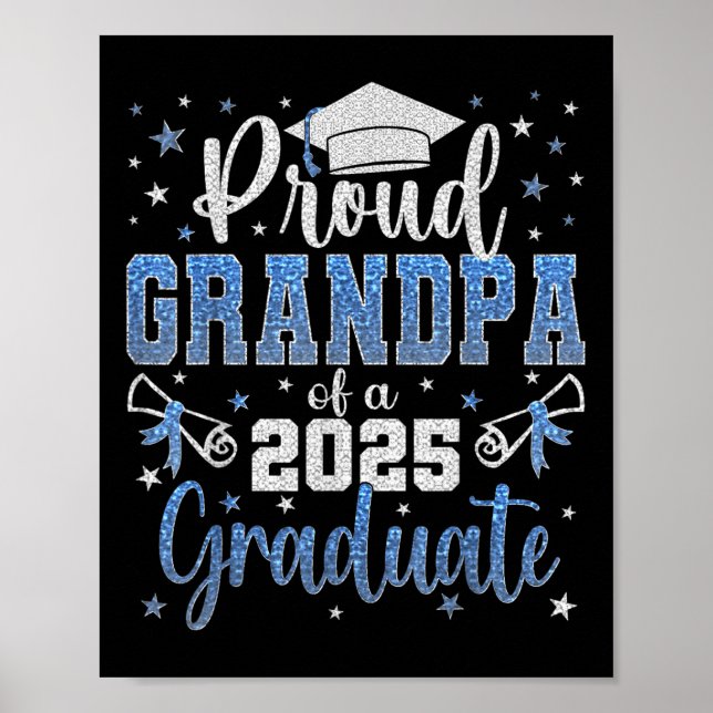 Affiche Grand-Père Super Fière De 2025 Diplômé Fa (Devant)