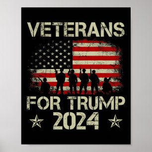 Affiche Grand-père vétérans pour Trump 2024 drapeau améric