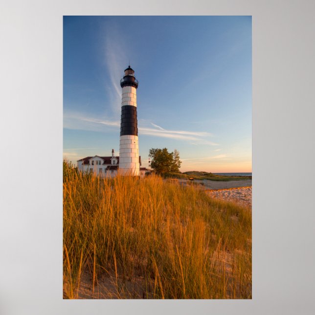 Affiche Grand phare de Big Sable Point sur le lac Michigan (Devant)