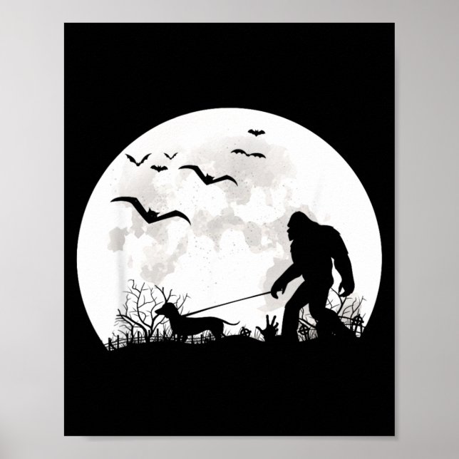 Affiche Grand Pied Marchant Teckel Chien Lune Sasquatch (Devant)