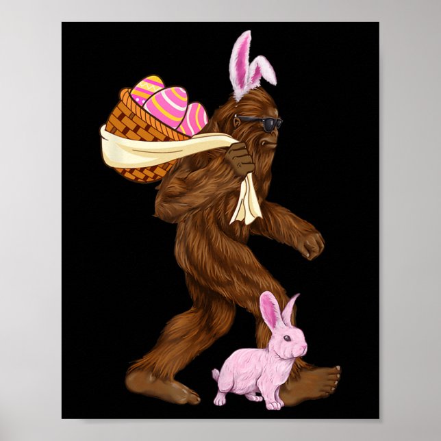 Affiche Grand Pied Sasquatch Lapin Lapin de Pâques Chasse  (Devant)