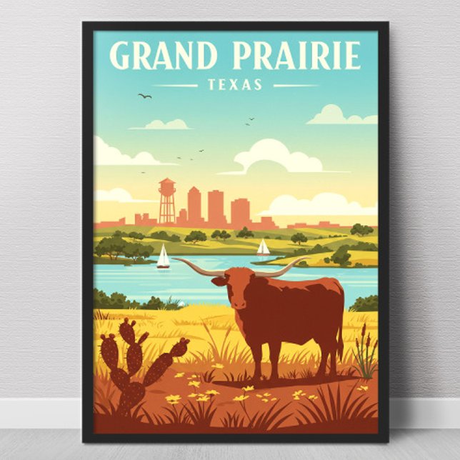Affiche Grand Prairie Texas vintage (Créateur téléchargé)