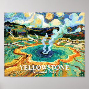 Affiche Grand Prismatic Spring de Yellowstone Van Gogh sur