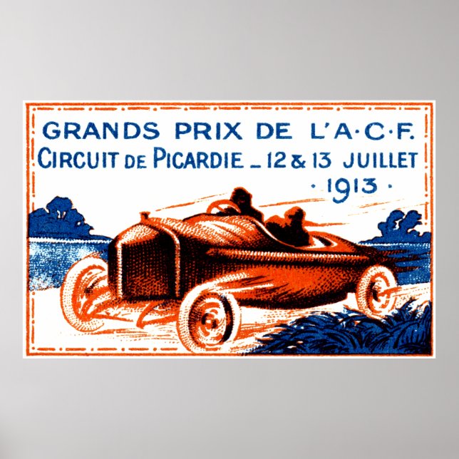 Affiche Grand Prix automobile de 1913 (Devant)