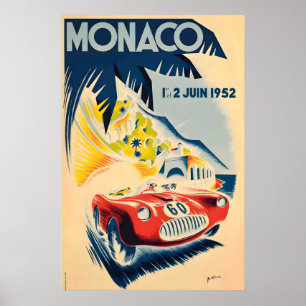 Affiche Grand Prix de Monaco 1930 – Course automobile vint