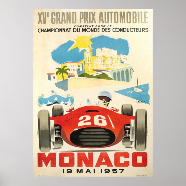 Affiche Grand Prix de Monaco 1957 (Devant)