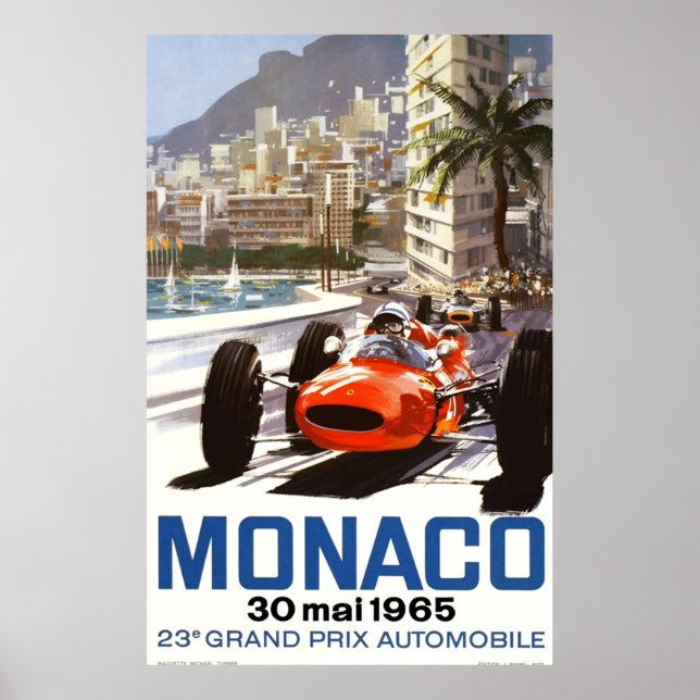 Affiche Grand Prix de Monaco 1965 (Devant)