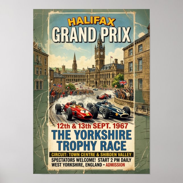 Affiche Grand Prix d'Halifax 1967 Course Trophée du Yorksh (Devant)
