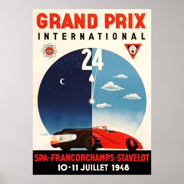 Affiche Grand Prix International Spa Francorchamps 1948 (Devant)