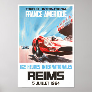 Affiche Grand Prix Reims 12h 1964