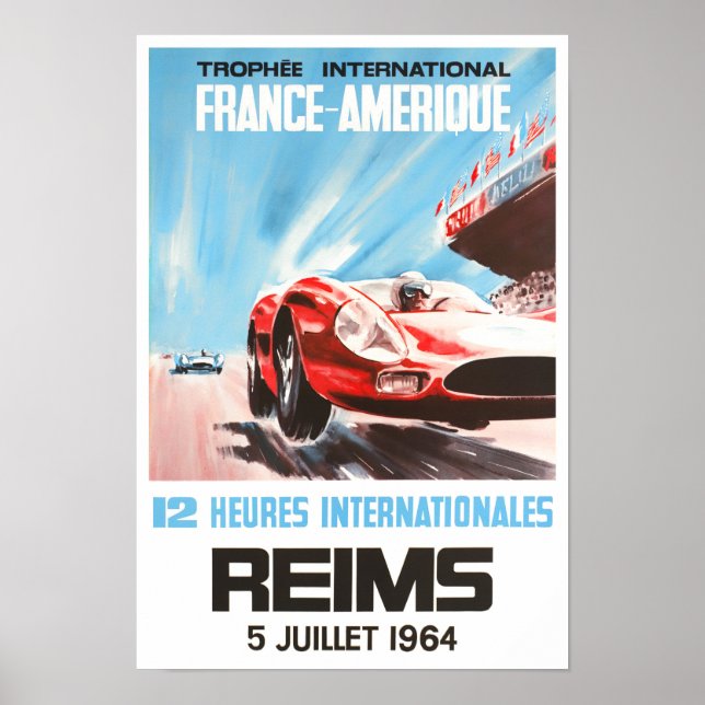 Affiche Grand Prix Reims 12h 1964 (Devant)