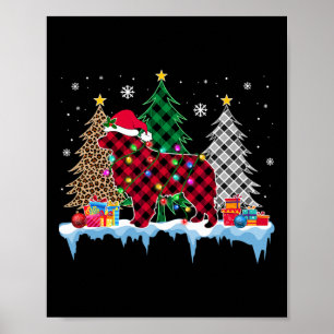 Affiche Grand Pyrénées Chien arbre lumières Noël amusants
