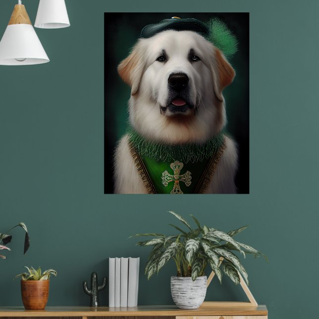 Affiche Grand Pyrenees en tenue de la Saint-Patrick (Salon 1)