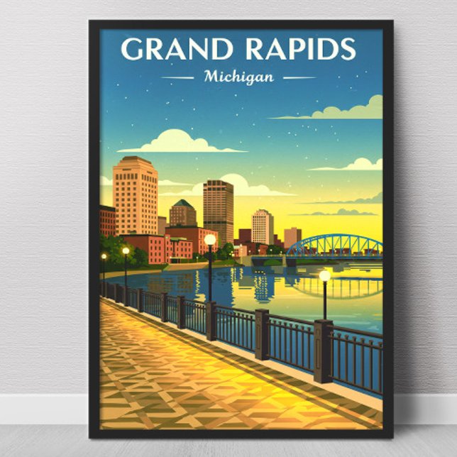 Affiche Grand Rapids Michigan vintage (Créateur téléchargé)