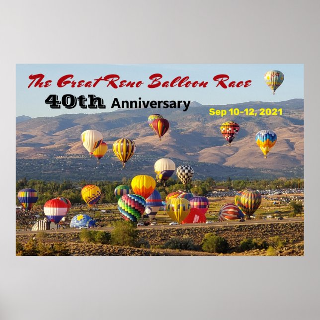 Affiche Grand Reno Balloon Race Balloons de Montée 40e ann (Devant)