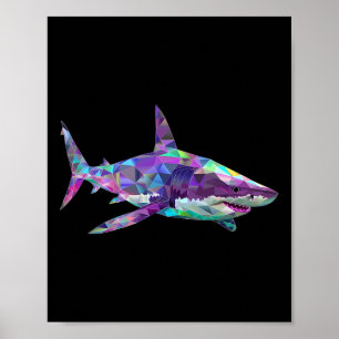 Affiche Grand requin blanc Polygon Pêche Scuby Plongée Sha