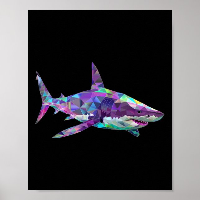 Affiche Grand requin blanc Polygon Pêche Scuby Plongée Sha (Devant)