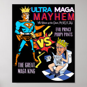 Affiche Grand roi de la MAGA Donald Trump Biden USA UltrA