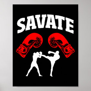 Affiche Grand Savate Boxing Design Kick Mixed martial art 