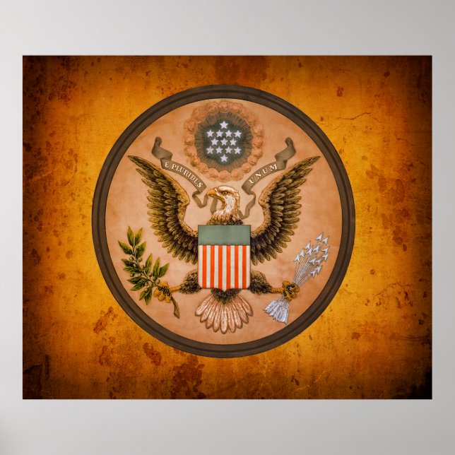 Affiche Grand SCEAU vintage des États-Unis 1890 (Devant)