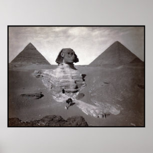 Affiche Grand Sphinx de Gizeh Nécropole et Pyramides