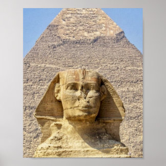 Affiche Grand Sphinx de Gizeh & pyramides Égypte antique