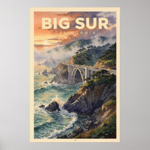 Affiche Grand Sur Californie Voyage Rétro