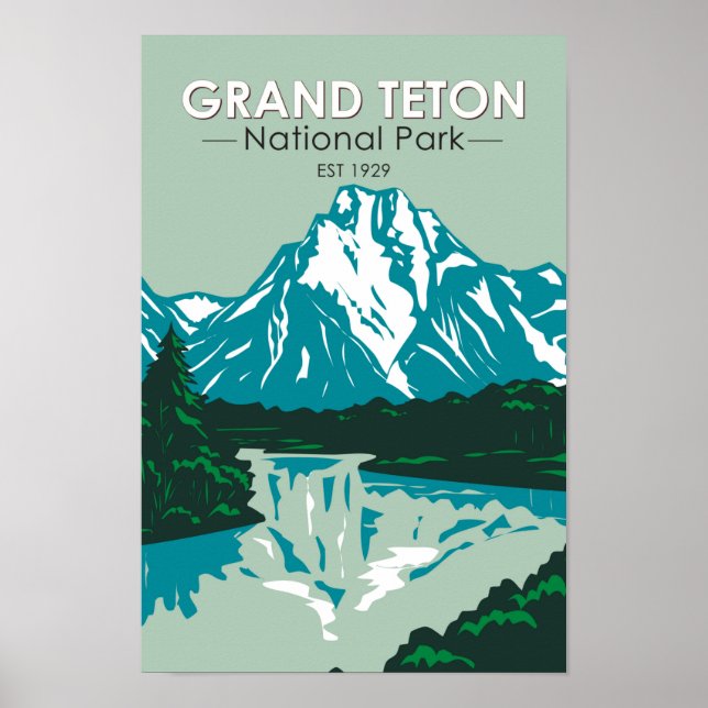 Affiche Grand Teton Jackson Hole Valley National Park (Devant)