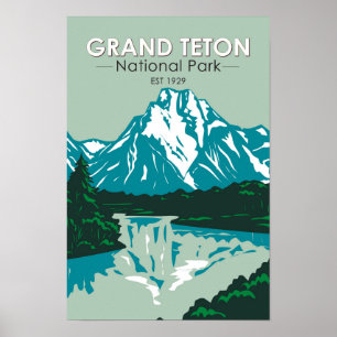 Affiche Grand Teton Jackson Hole Valley National Park