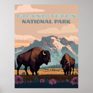 Affiche Grand Teton National Park Jackson Wyoming Mountain