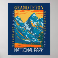 Grand Teton National Park Wyoming Retro Trouvé