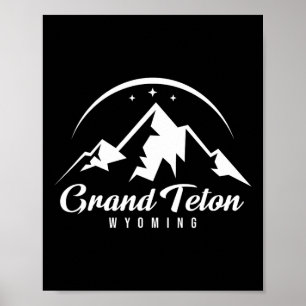 Affiche Grand Teton Wyoming Station de ski Ski Snowboard