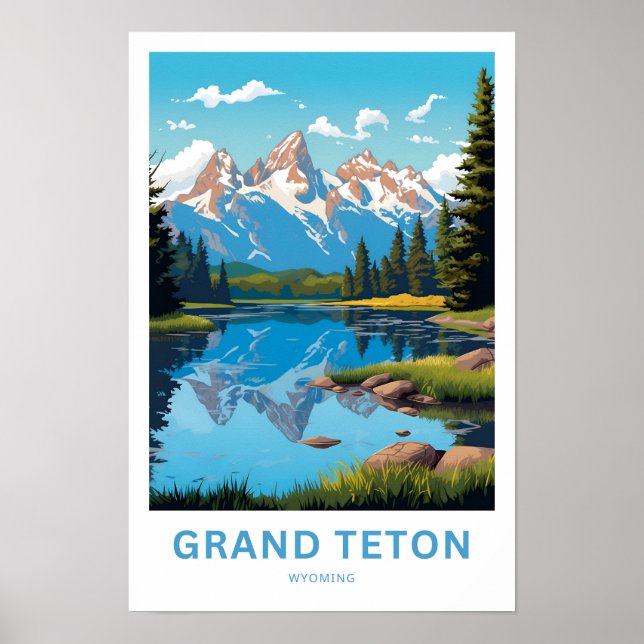 Affiche Grand Teton Wyoming Travel Print (Devant)