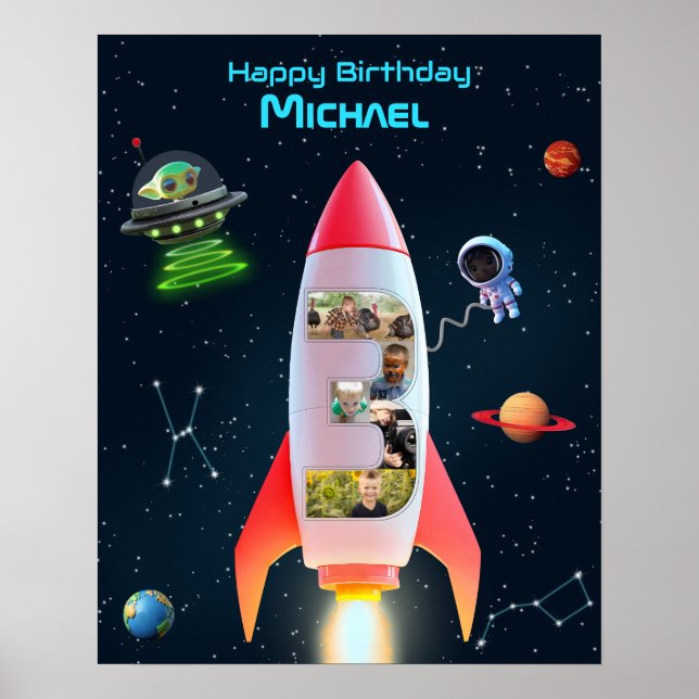 Affiche Grand Trois avec photos | Rocket Space 3ème annive (Devant)