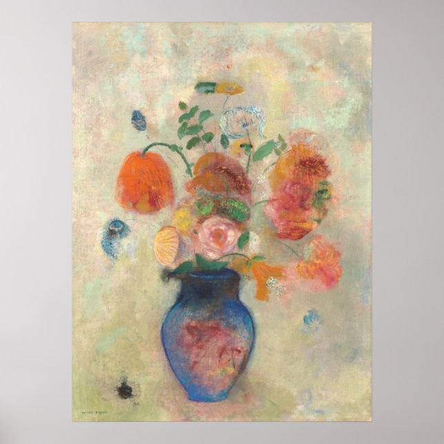 Affiche Grand Vase aux fleurs - Odilon Redon Art (Devant)
