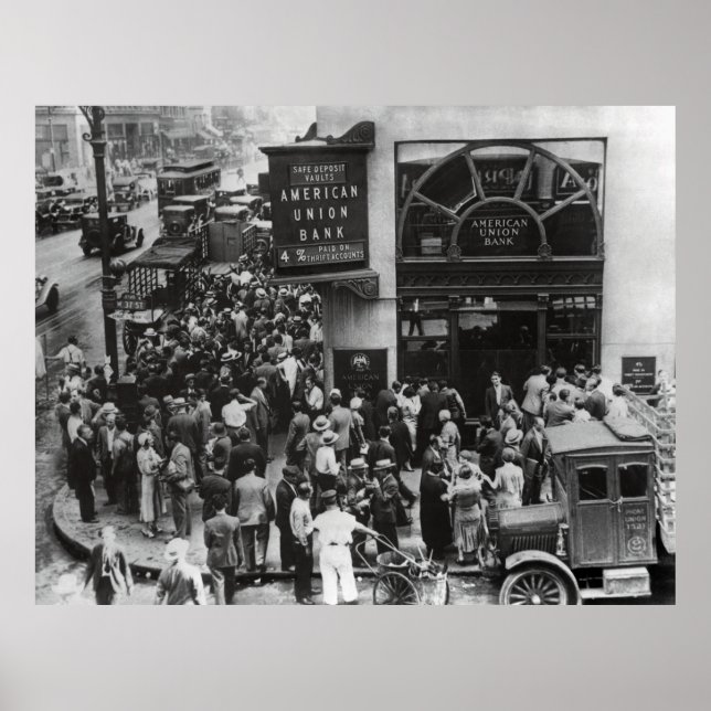 AFFICHE GRANDE BANQUE DE DÉPRESSION EXÉCUTÉE EN 1931 (Devant)