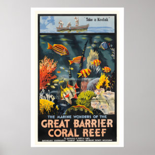 Affiche Grande barrière de corail Queensland Australie