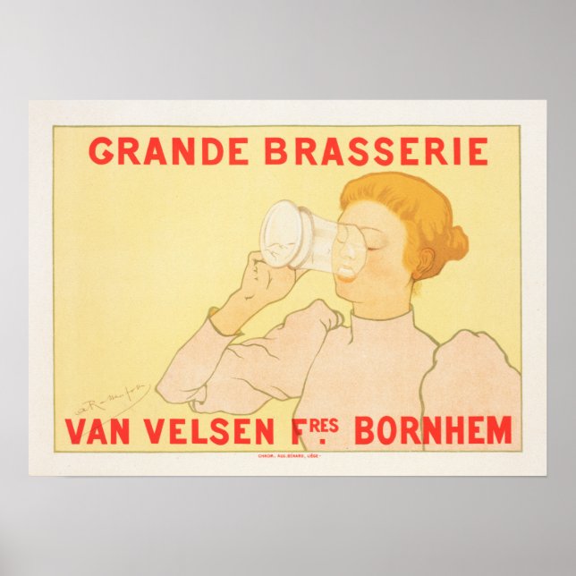 Affiche Grande Brasserie Belgique Bière Brasserie Old Adve (Devant)