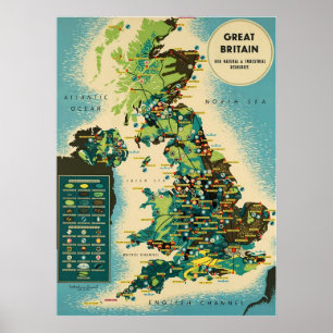 Affiche Grande-Bretagne ~Vintage British Travel Canvas.