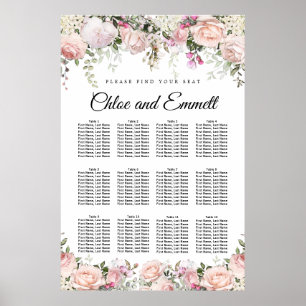 Affiche Grande carte de sièges Mariages à 12 tables en fle