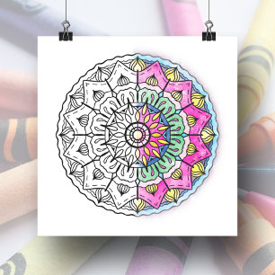 Affiche Grande coloration pour adultes Mandala
