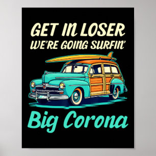 Affiche Grande Corona Del Mar Plage Surf Fille Femmes Homm