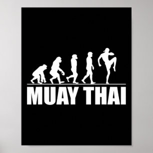 Affiche Grande évolution de Muay Thai Cadeau Kickboxing Ma