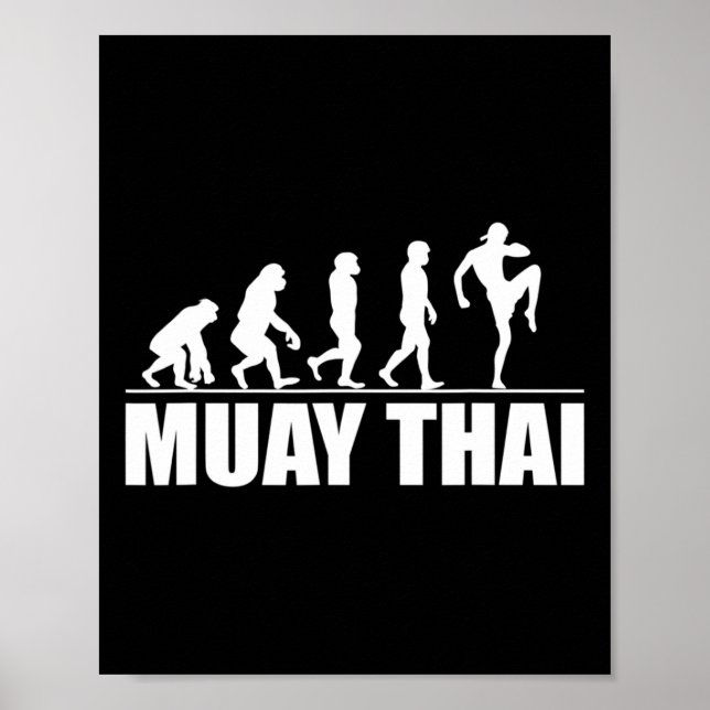 Affiche Grande évolution de Muay Thai Cadeau Kickboxing Ma (Devant)